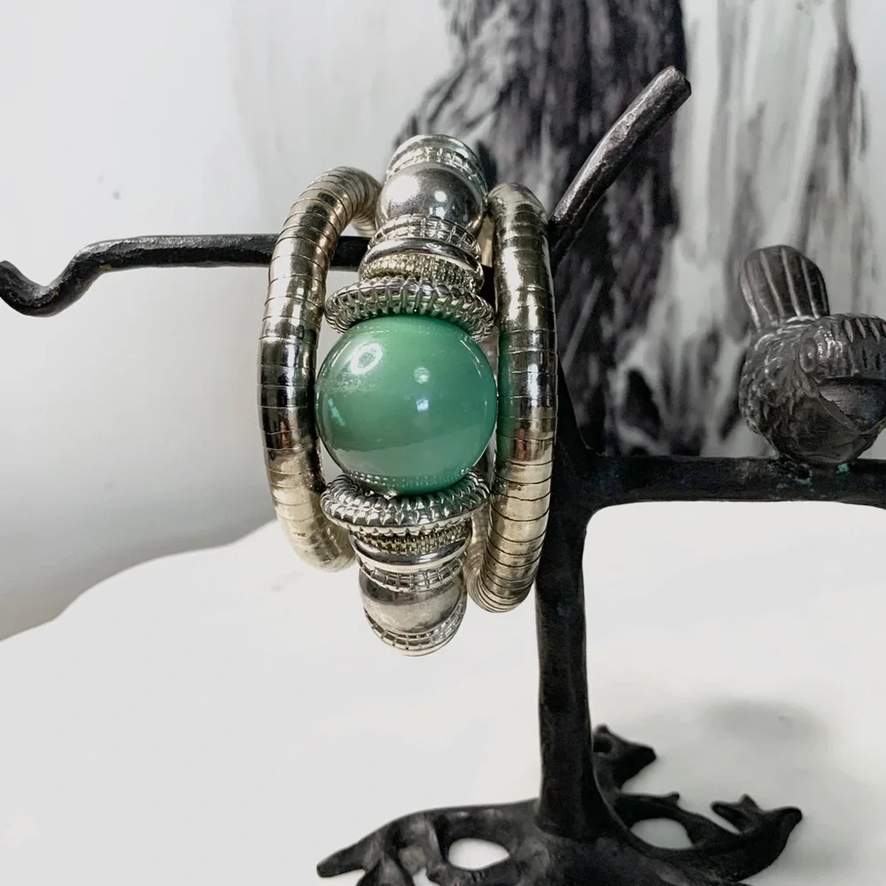 PEARL ALLOY BANGLE BRACELET